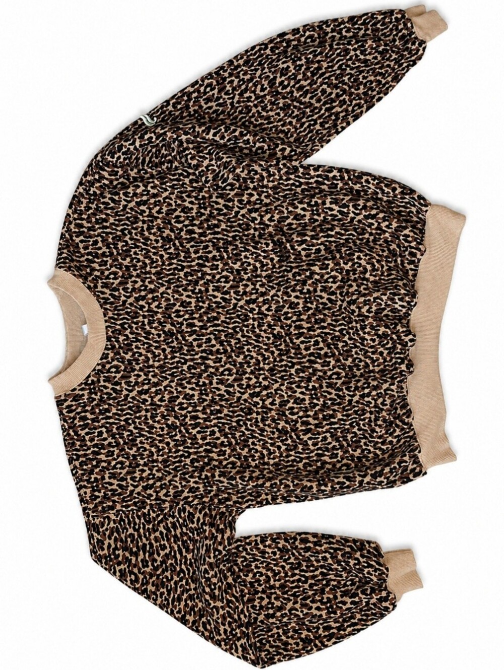 Fabletics Leopard Print Crewneck Sweater - Tan & Black - Picture 1 of 2